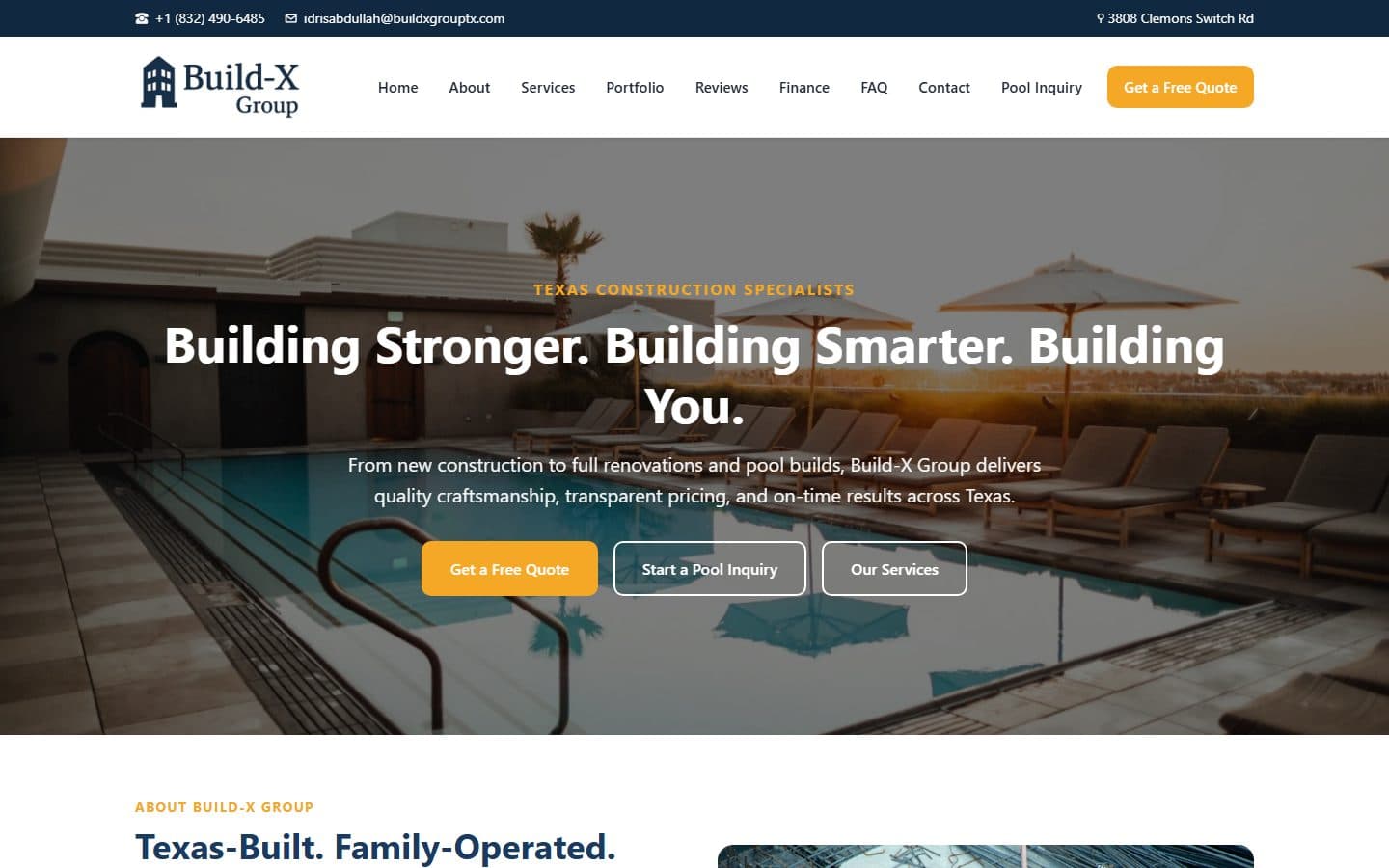 Build-X Group Texas construction and renovation homepage